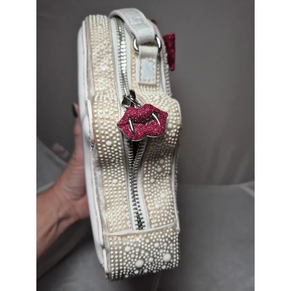 💥 Betsey Johnson “Boo-Tiful Ghoul” 2024 Pearl Ghost Crossbody Bag - New